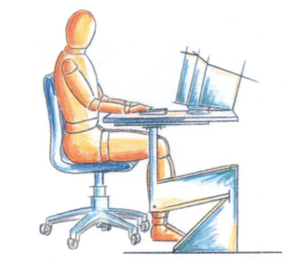 Mann an ergonomischem Arbeitsplatz
